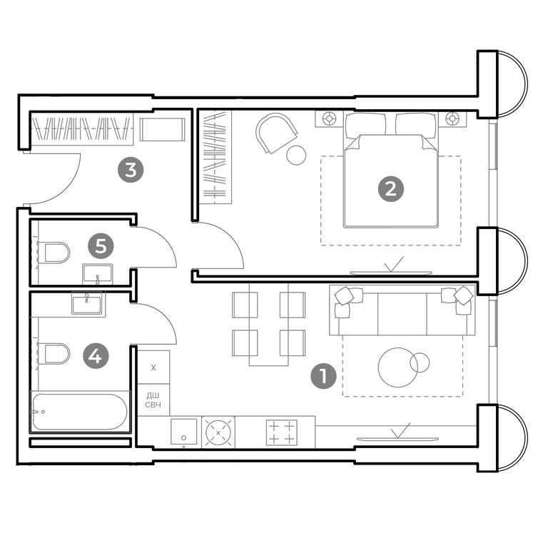 1-BD Apartment Sale, 47.1平方米 at Nametkin Tower, Namyotkina Street, 10А, Moscow, Russia #1 1-BD Apartment Sale, 47.1平方米 at Nametkin Tower, Namyotkina Street, 10А, Moscow, Russia #1