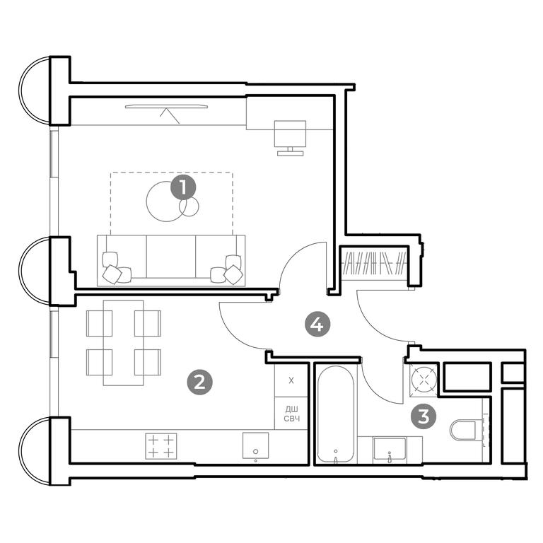 1-BD Apartment Sale, 36.7 sq. m. at Nametkin Tower, Namyotkina Street, 10А, Moscow, Russia #1 1-BD Apartment Sale, 36.7 sq. m. at Nametkin Tower, Namyotkina Street, 10А, Moscow, Russia #1