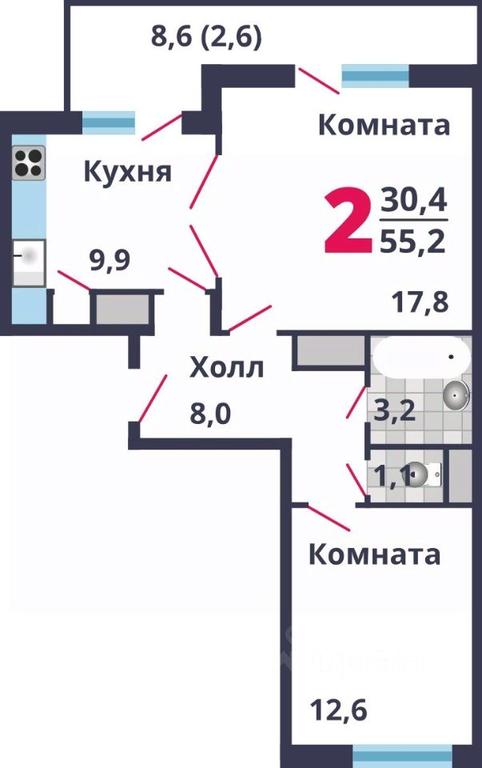 Apartment Sale, 55.2平方米 at Mikrorayon Lobnya Siti, ulitsa Kolycheva, Lobnya, Moscow Region, Russia #1 Apartment Sale, 55.2平方米 at Mikrorayon Lobnya Siti, ulitsa Kolycheva, Lobnya, Moscow Region, Russia #1