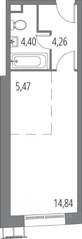 Apartment Sale, 28.97平方米 at Klubny dom Malye Veshki, Ryabinovy pereulok, Vyoshki Settlement, Mytishi Urban District, Moscow Region, Russia #1