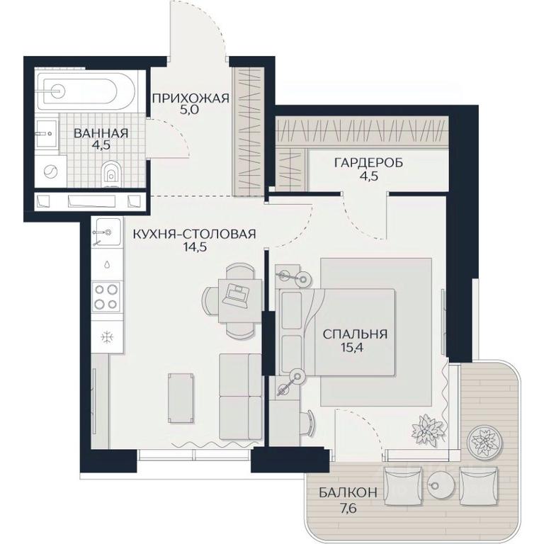 Apartment Sale, 46.2 sq. m. at Kutuzov Siti, Grodnenskaya Street, 18, Moscow, Russia #1 Apartment Sale, 46.2 sq. m. at Kutuzov Siti, Grodnenskaya Street, 18, Moscow, Russia #1
