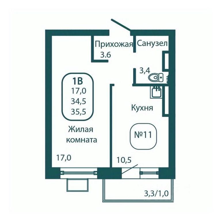 Apartment Sale, 35.5 sq. m. at Andreevka LIFE, Georgievskoe Highway, Moscow Region, Russia #1