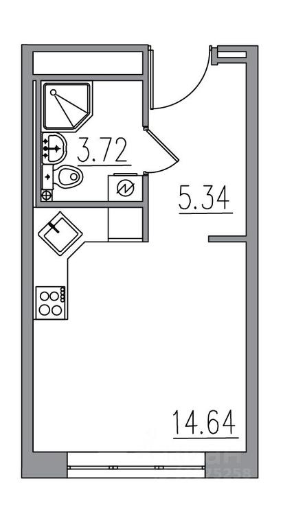 Apartment Sale, 23.7 sq. m. at Klubny dom Novoe Vashutino, Vashutinskoye Highway, Moscow Region, Russia #1
