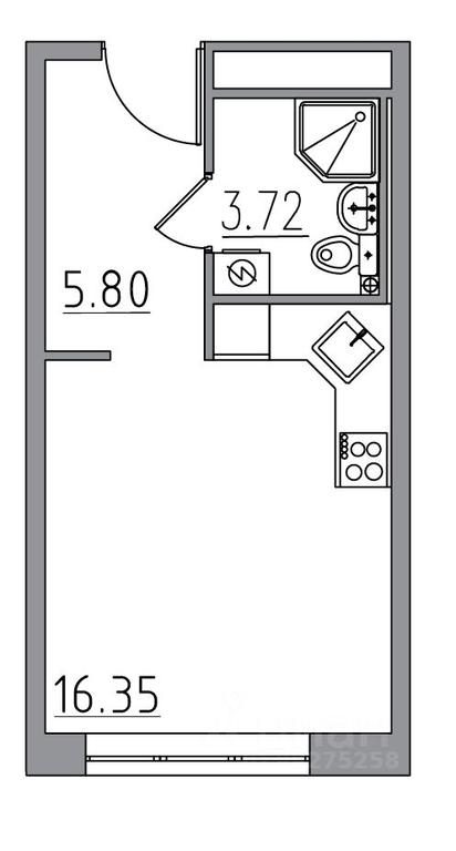 Apartment Sale, 25.87 sq. m. at Klubny dom Novoe Vashutino, Vashutinskoye Highway, Moscow Region, Russia #1
