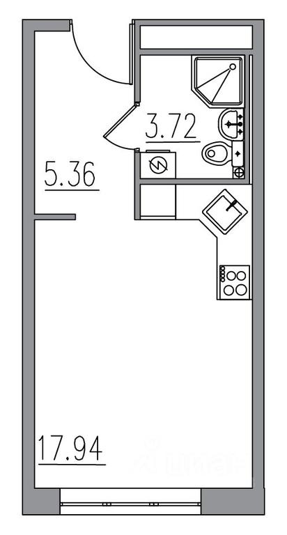 Apartment Sale, 27.02 sq. m. at Klubny dom Novoe Vashutino, Vashutinskoye Highway, Moscow Region, Russia #1