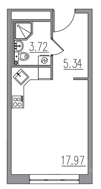 Apartment Sale, 27.03 sq. m. at Klubny dom Novoe Vashutino, Vashutinskoye Highway, Moscow Region, Russia #1