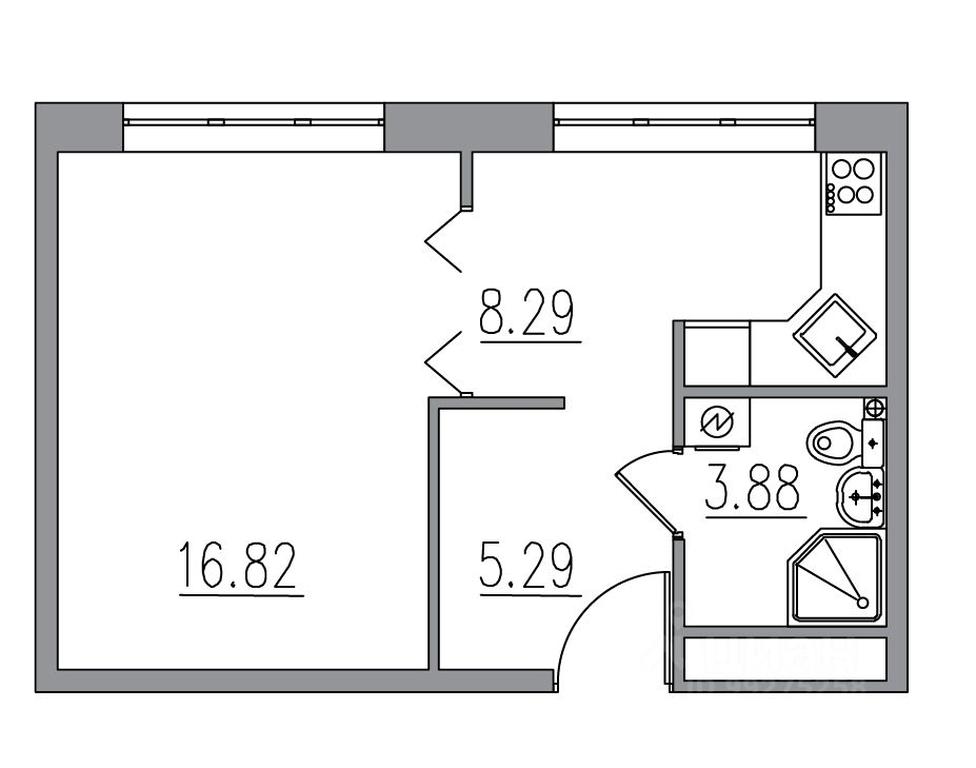 Apartment Sale, 34.28 sq. m. at Klubny dom Novoe Vashutino, Vashutinskoye Highway, Moscow Region, Russia #1