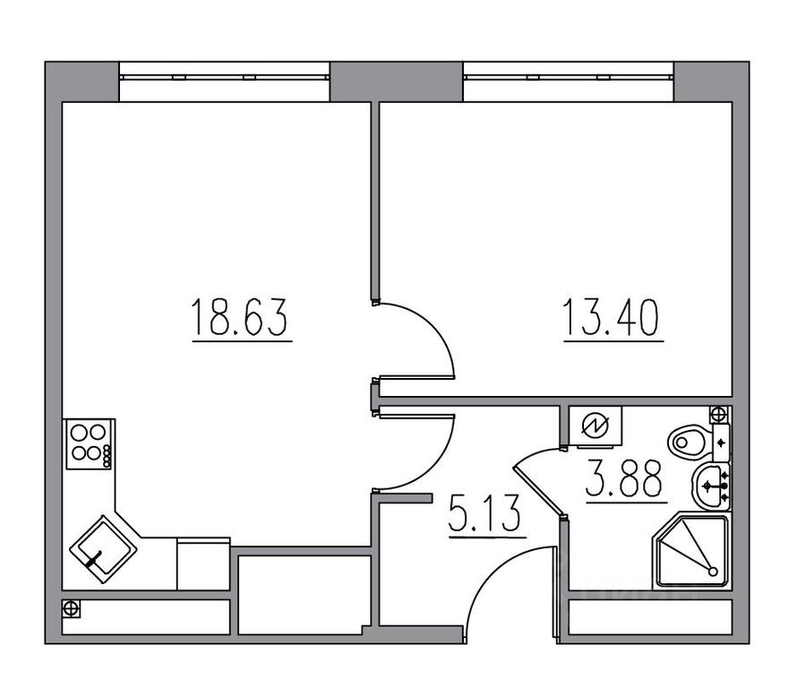 1-BD Apartment Sale, 41.04 sq. m. at Klubny dom Novoe Vashutino, Vashutinskoye Highway, Moscow Region, Russia #1