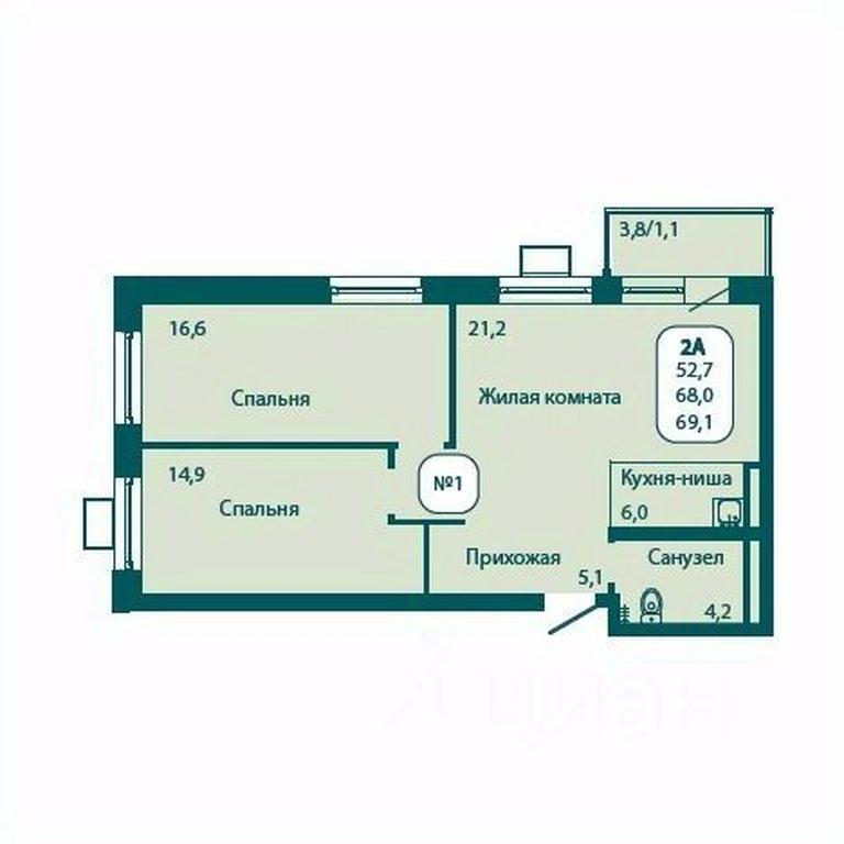 1-BD Apartment Sale, 69.1 sq. m. at Andreevka LIFE, Georgievskoe Highway, Moscow Region, Russia #1 1-BD Apartment Sale, 69.1 sq. m. at Andreevka LIFE, Georgievskoe Highway, Moscow Region, Russia #1