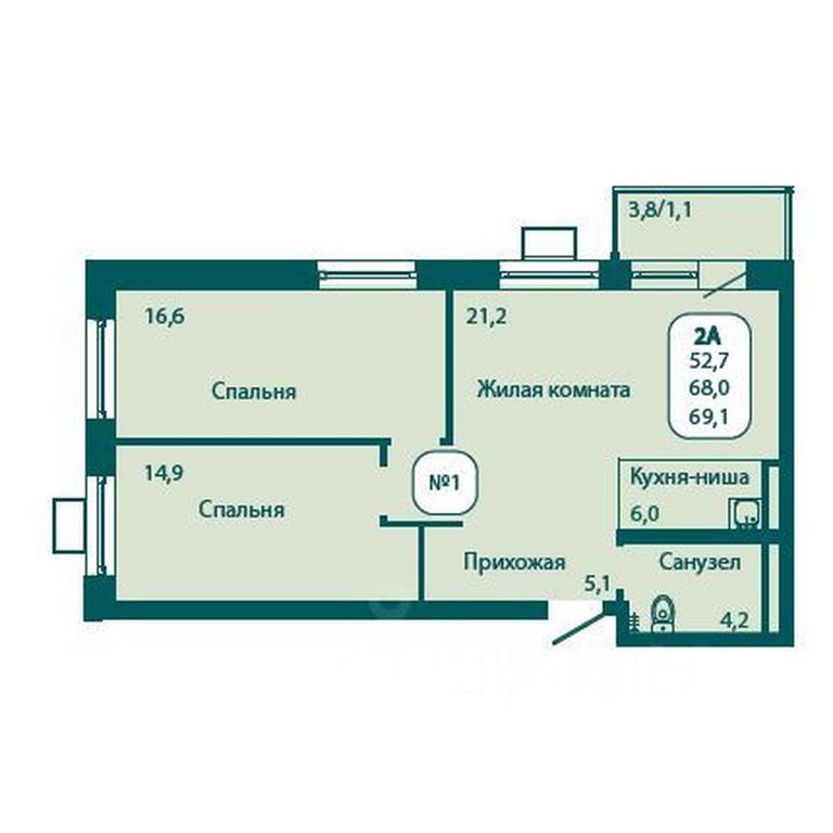 1-BD Apartment Sale, 69.1 sq. m. at Andreevka LIFE, Georgievskoe Highway, Moscow Region, Russia #1 1-BD Apartment Sale, 69.1 sq. m. at Andreevka LIFE, Georgievskoe Highway, Moscow Region, Russia #1