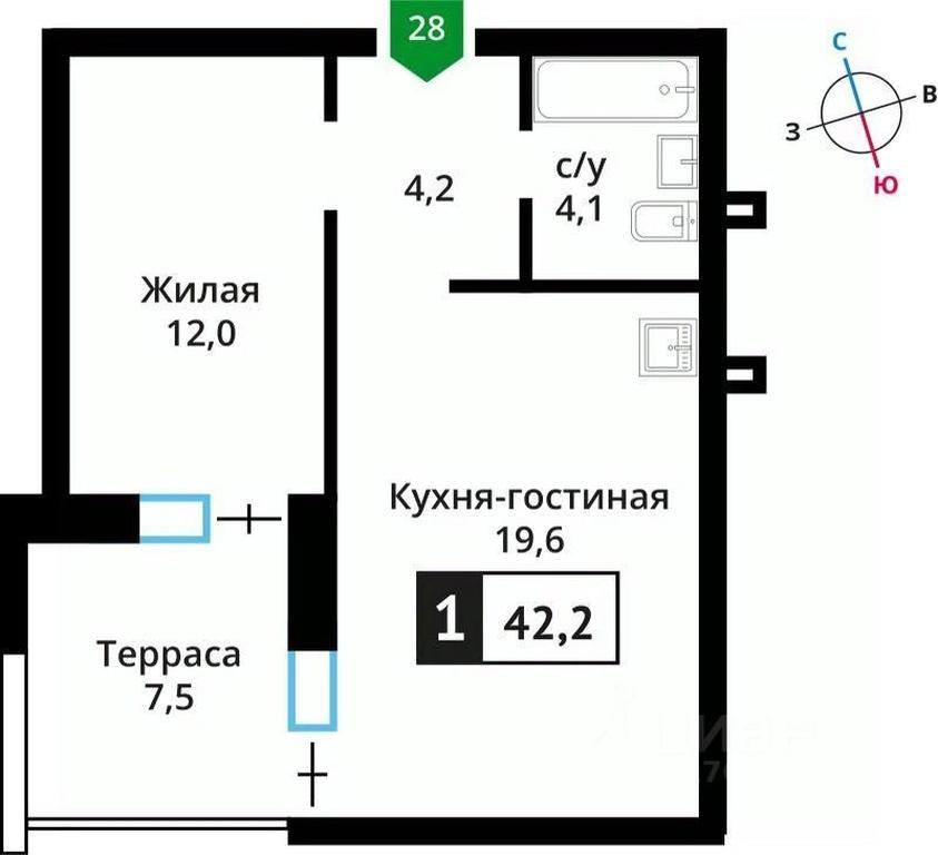 Apartment Sale, 42.2平方米 at Smart Kvartal Lesnaya Otrada, ulitsa Detstva, derevnya Aristovo, Krasnogorsk Urban District, Moscow Region, Russia #1 Apartment Sale, 42.2平方米 at Smart Kvartal Lesnaya Otrada, ulitsa Detstva, derevnya Aristovo, Krasnogorsk Urban District, Moscow Region, Russia #1