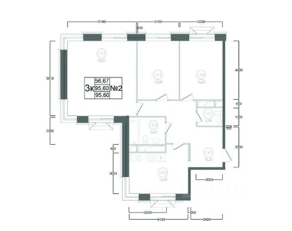 2-BD Apartment Sale, 95.6 sq. m. at Aviator-2, ulitsa Kurzenkova, 12, Naro-Fominsk, Moscow Region, Russia #2 2-BD Apartment Sale, 95.6 sq. m. at Aviator-2, ulitsa Kurzenkova, 12, Naro-Fominsk, Moscow Region, Russia #2