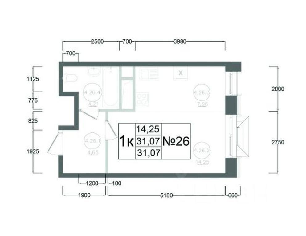 Apartment Sale, 31.07 sq. m. at Aviator-2, ulitsa Kurzenkova, 12, Naro-Fominsk, Moscow Region, Russia #2