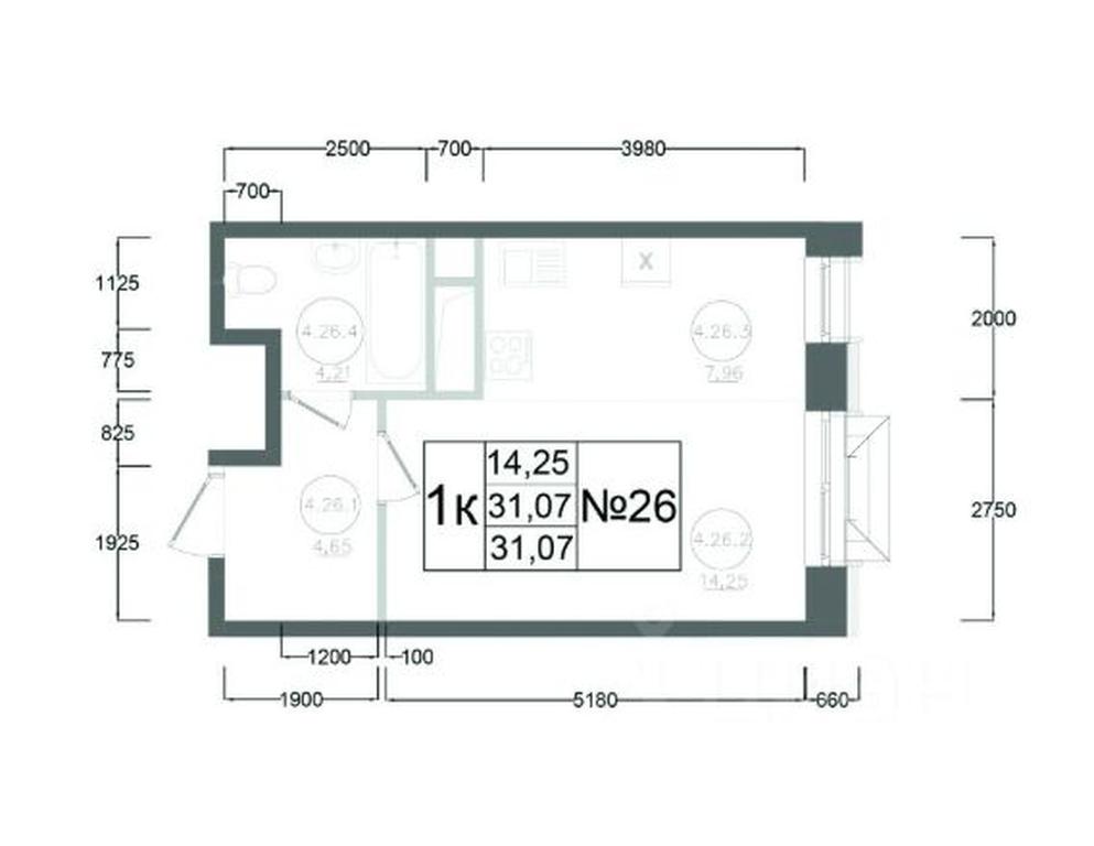 Apartment Sale, 31.07 sq. m. at Aviator-2, ulitsa Kurzenkova, 12, Naro-Fominsk, Moscow Region, Russia #2