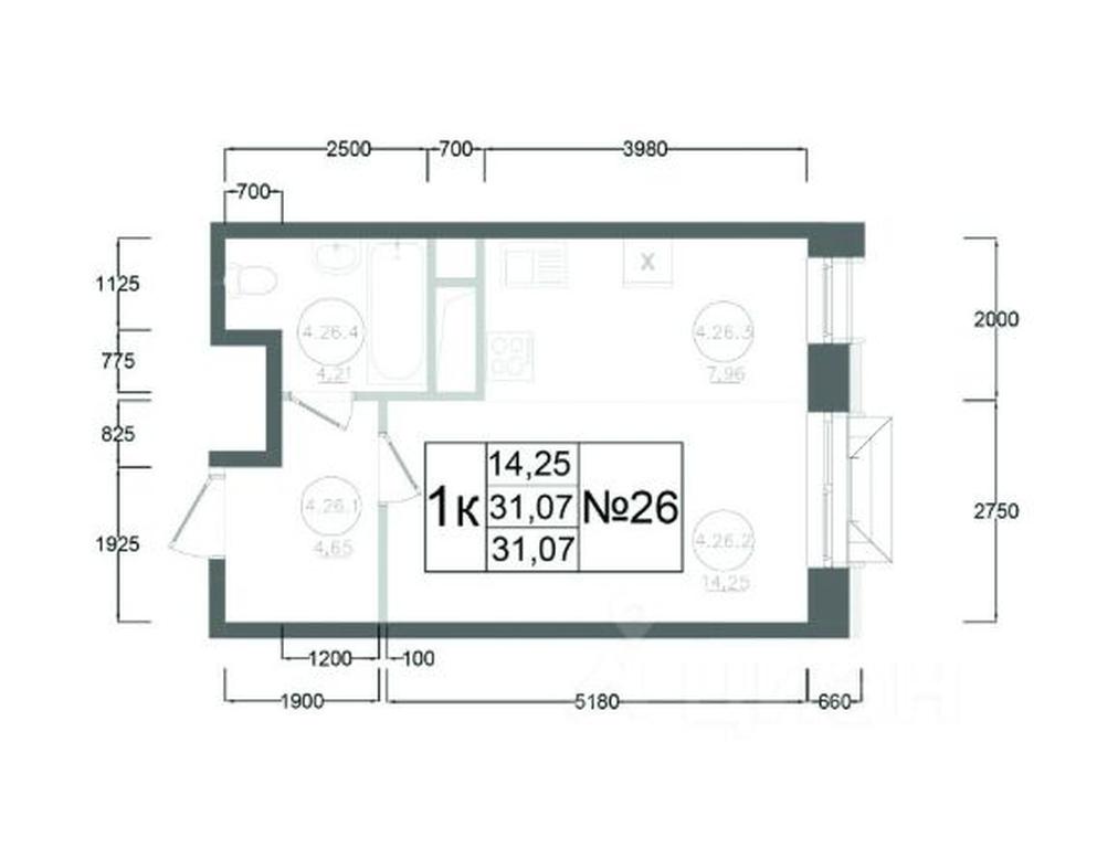 Apartment Sale, 31.07 sq. m. at Aviator-2, ulitsa Kurzenkova, 12, Naro-Fominsk, Moscow Region, Russia #2