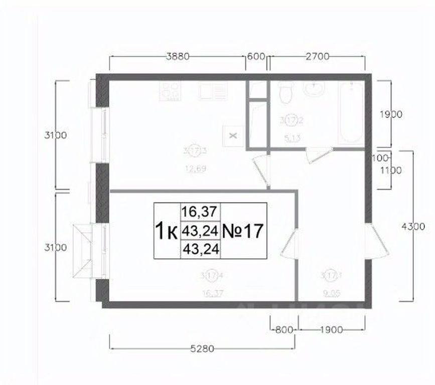 Apartment Sale, 43.24 sq. m. at Aviator-2, ulitsa Kurzenkova, 12, Naro-Fominsk, Moscow Region, Russia #2