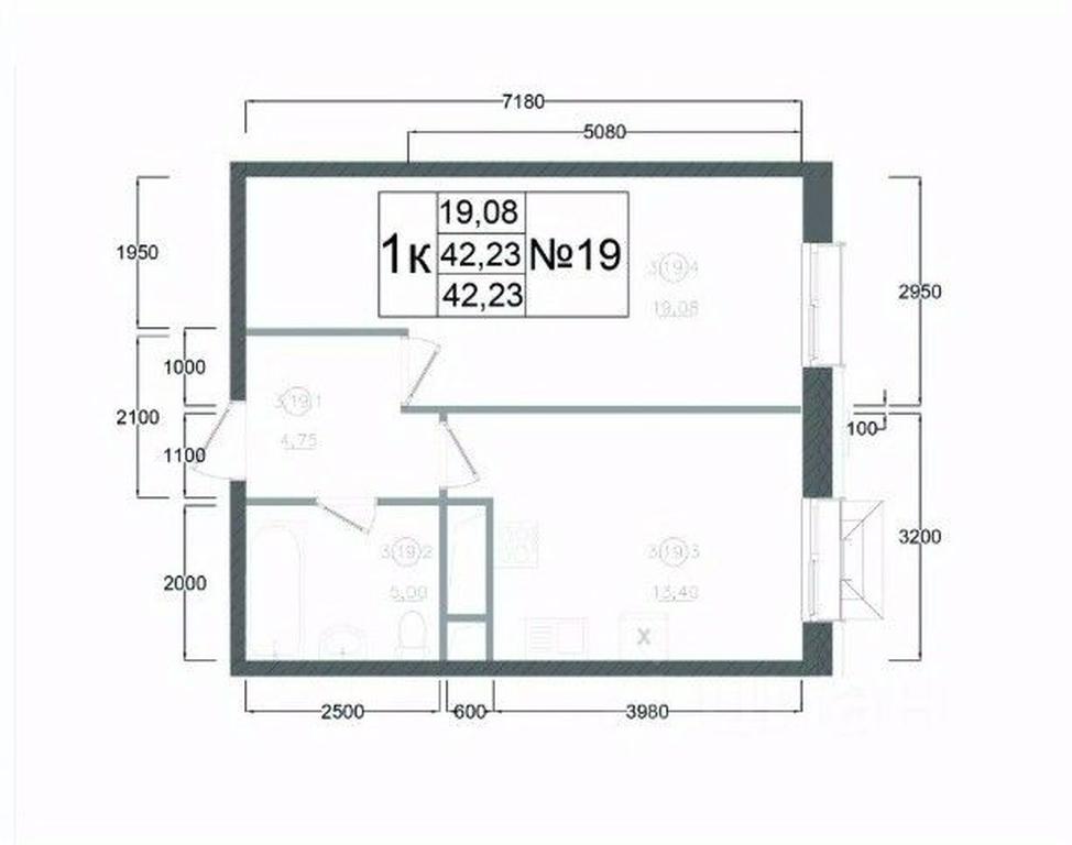 Apartment Sale, 42.23平方米 at Aviator-2, ulitsa Kurzenkova, 12, Naro-Fominsk, Moscow Region, Russia #2