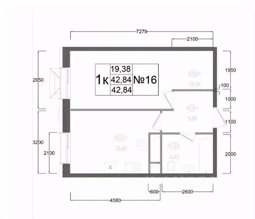 Apartment Sale, 42.84 sq. m. at Aviator-2, ulitsa Kurzenkova, 12, Naro-Fominsk, Moscow Region, Russia #2