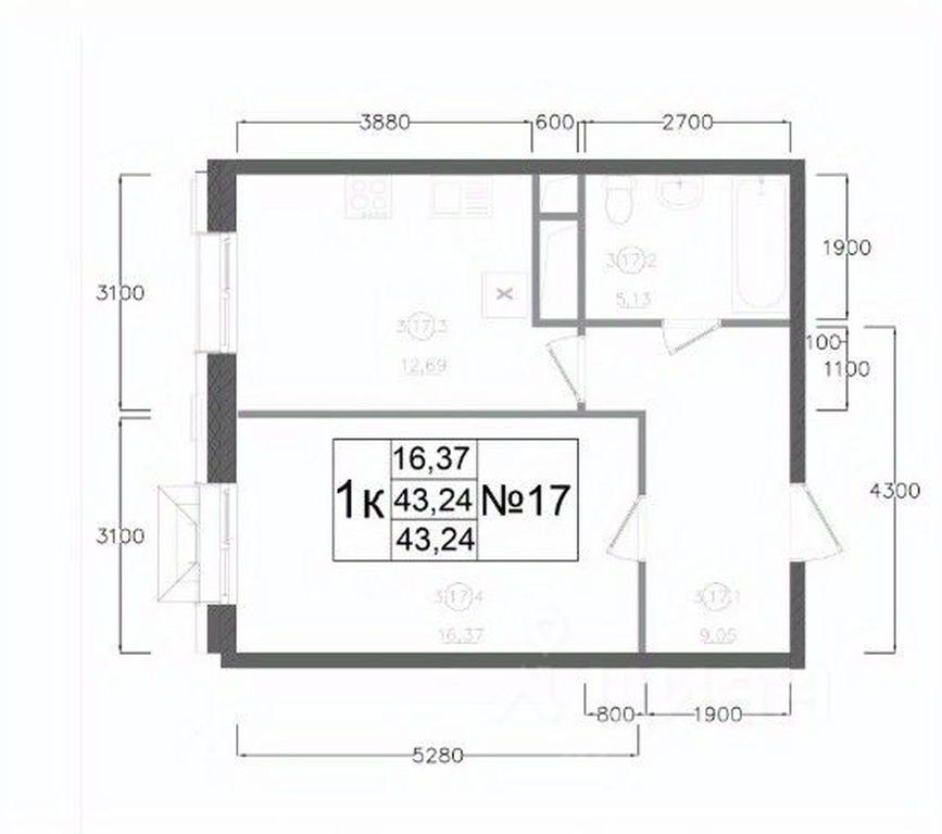 Apartment Sale, 43.24 sq. m. at Aviator-2, ulitsa Kurzenkova, 12, Naro-Fominsk, Moscow Region, Russia #2