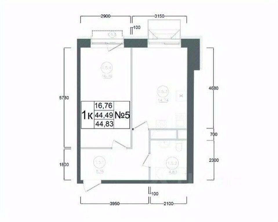 Apartment Sale, 44.83 sq. m. at Aviator-2, ulitsa Kurzenkova, 12, Naro-Fominsk, Moscow Region, Russia #2