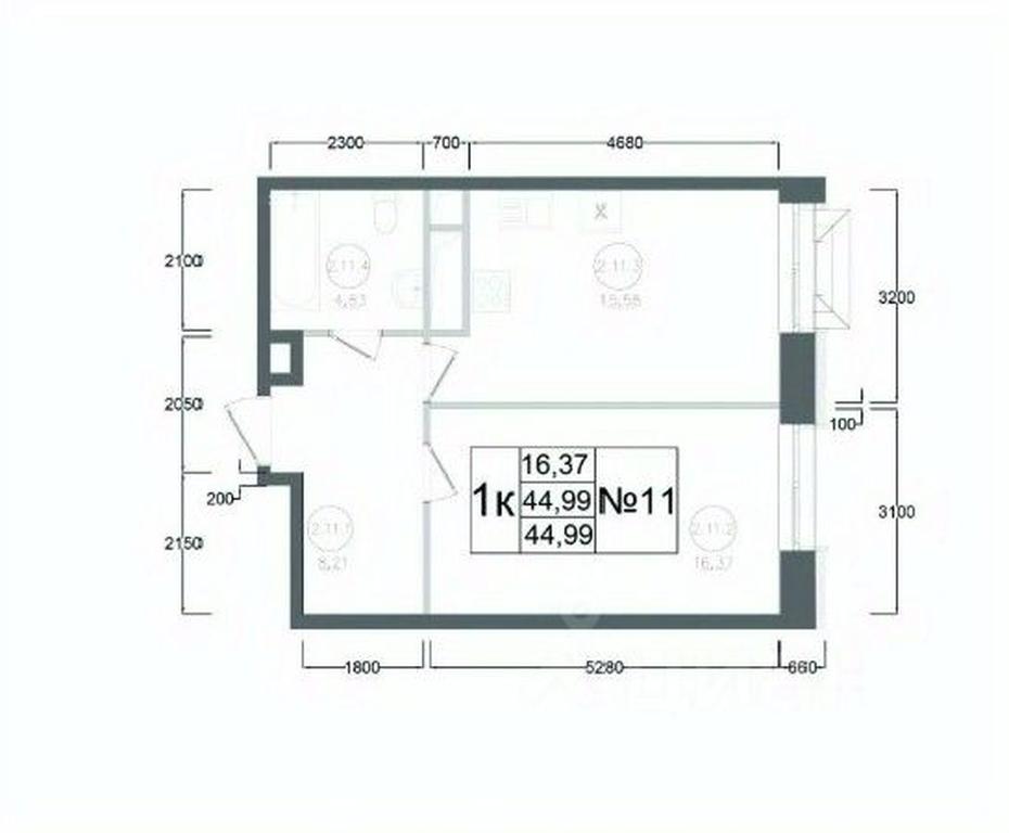 Apartment Sale, 44.99平方米 at Aviator-2, ulitsa Kurzenkova, 12, Naro-Fominsk, Moscow Region, Russia #2