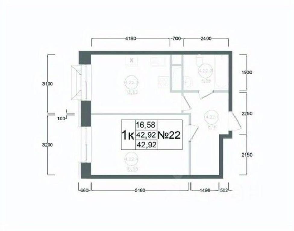 Apartment Sale, 42.92 sq. m. at Aviator-2, ulitsa Kurzenkova, 12, Naro-Fominsk, Moscow Region, Russia #2