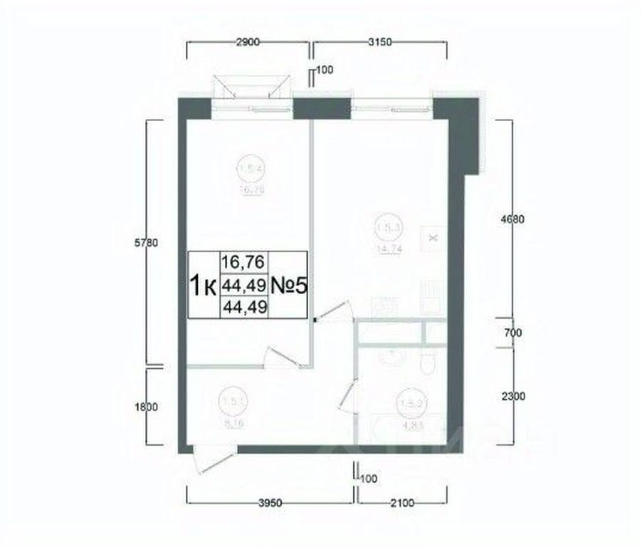 Apartment Sale, 44.49 sq. m. at Aviator-2, ulitsa Kurzenkova, 12, Naro-Fominsk, Moscow Region, Russia #2