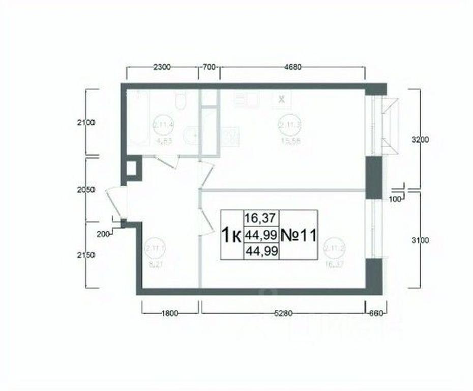 Apartment Sale, 44.99 sq. m. at Aviator-2, ulitsa Kurzenkova, 12, Naro-Fominsk, Moscow Region, Russia #2