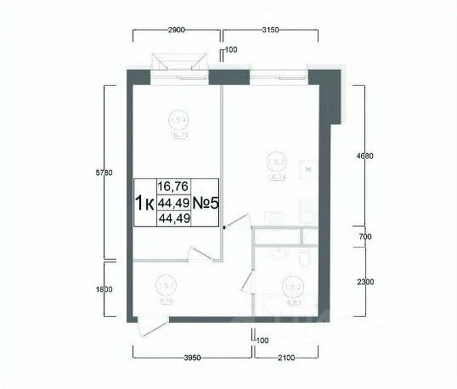 Продажа квартиры, 44,49 м² в ЖК «Авиатор-2», улица Курзенкова, 12, Наро-Фоминск, Московская область, Россия #2