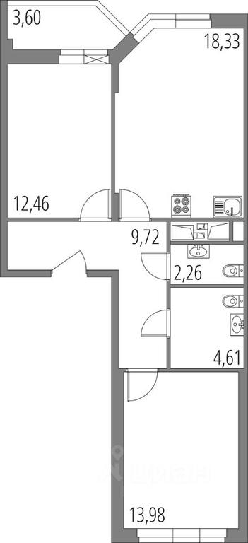2-BD Apartment Sale, 63.16平方米 at Vnukovo Park, Agrokhimicheskaya ulitsa, derevnya Marushkino, Marushkinskoye Settlement, Moscow, Russia #1 2-BD Apartment Sale, 63.16平方米 at Vnukovo Park, Agrokhimicheskaya ulitsa, derevnya Marushkino, Marushkinskoye Settlement, Moscow, Russia #1