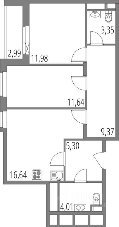 2-BD Apartment Sale, 63.79平方米 at Vnukovo Park, Agrokhimicheskaya ulitsa, derevnya Marushkino, Marushkinskoye Settlement, Moscow, Russia #1