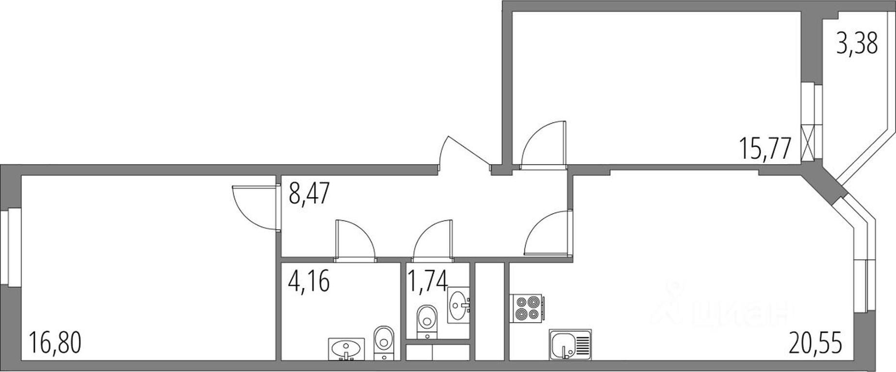 2-BD Apartment Sale, 69.18平方米 at Vnukovo Park, Agrokhimicheskaya ulitsa, derevnya Marushkino, Marushkinskoye Settlement, Moscow, Russia #1 2-BD Apartment Sale, 69.18平方米 at Vnukovo Park, Agrokhimicheskaya ulitsa, derevnya Marushkino, Marushkinskoye Settlement, Moscow, Russia #1