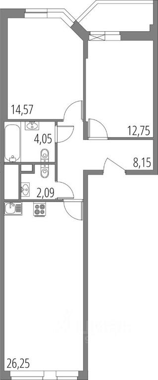 2-BD Apartment Sale, 69.66平方米 at Vnukovo Park, Agrokhimicheskaya ulitsa, derevnya Marushkino, Marushkinskoye Settlement, Moscow, Russia #1