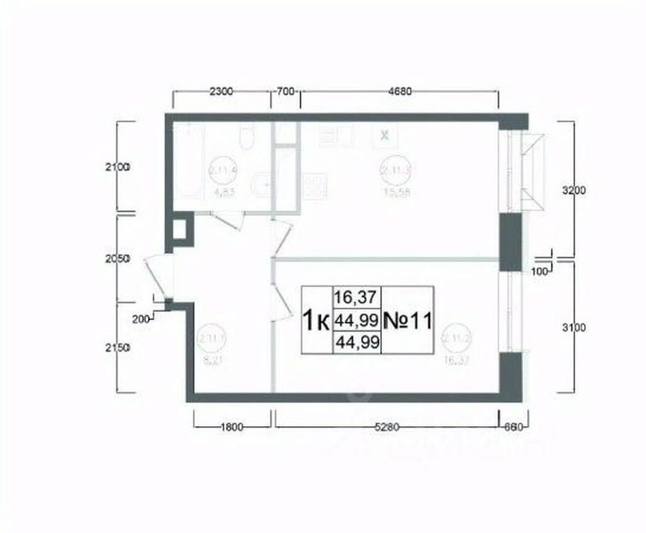 Apartment Sale, 44.99 sq. m. at Aviator-2, ulitsa Kurzenkova, 12, Naro-Fominsk, Moscow Region, Russia #2