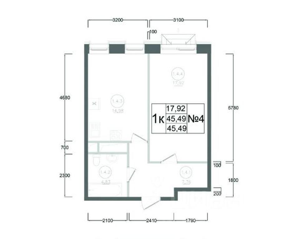 Apartment Sale, 45.49 sq. m. at Aviator-2, ulitsa Kurzenkova, 12, Naro-Fominsk, Moscow Region, Russia #2