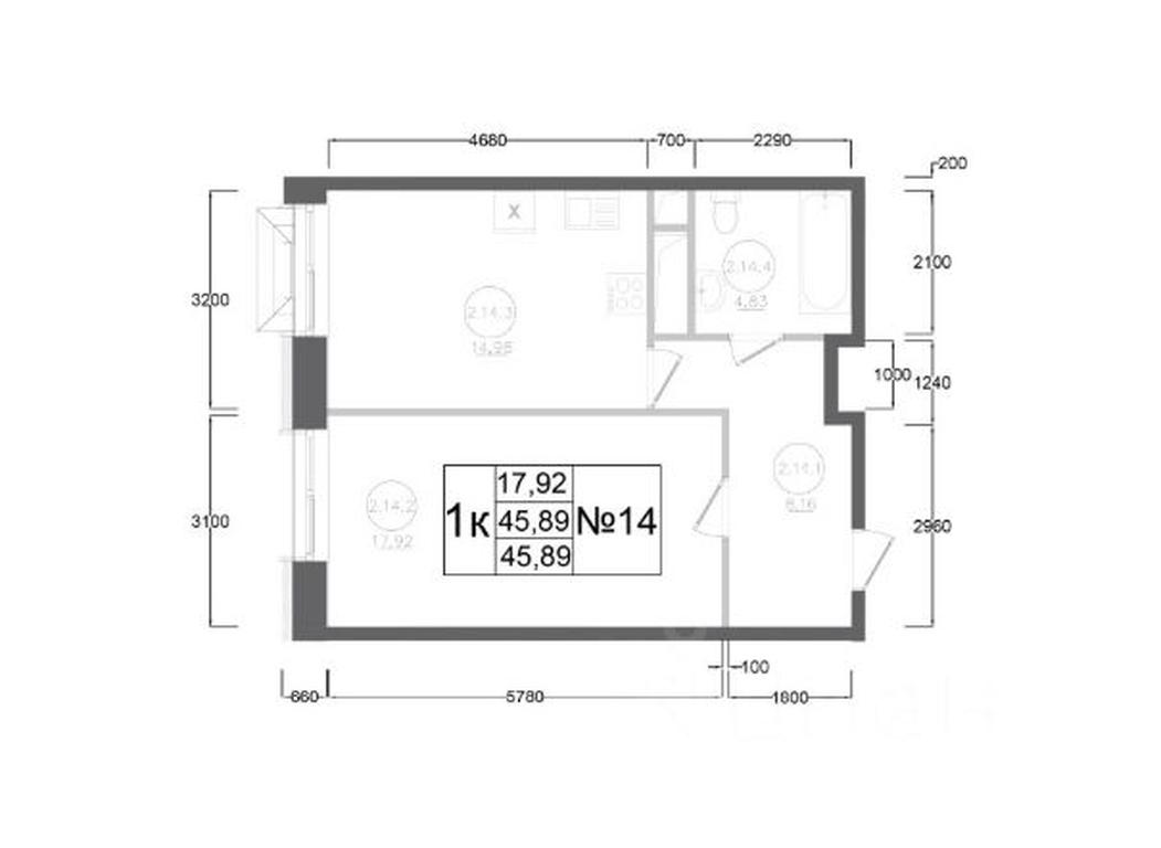 Apartment Sale, 45.89 sq. m. at Aviator-2, ulitsa Kurzenkova, 12, Naro-Fominsk, Moscow Region, Russia #2