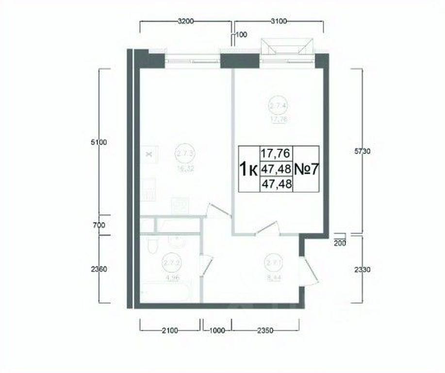 Apartment Sale, 47.48平方米 at Aviator-2, ulitsa Kurzenkova, 12, Naro-Fominsk, Moscow Region, Russia #2