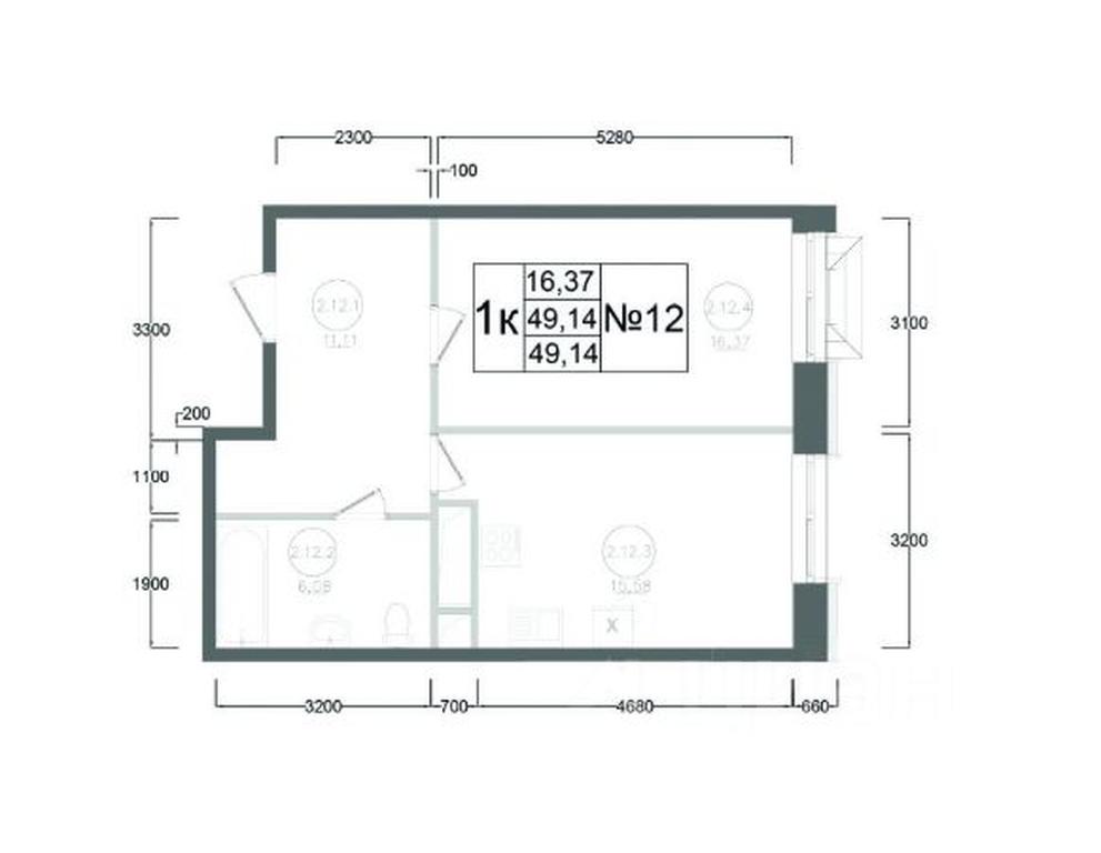 Apartment Sale, 49.14平方米 at Aviator-2, ulitsa Kurzenkova, 12, Naro-Fominsk, Moscow Region, Russia #2