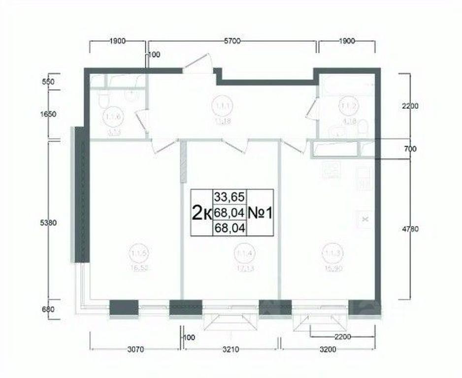 1-BD Apartment Sale, 68.04 sq. m. at Aviator-2, ulitsa Kurzenkova, 12, Naro-Fominsk, Moscow Region, Russia #2