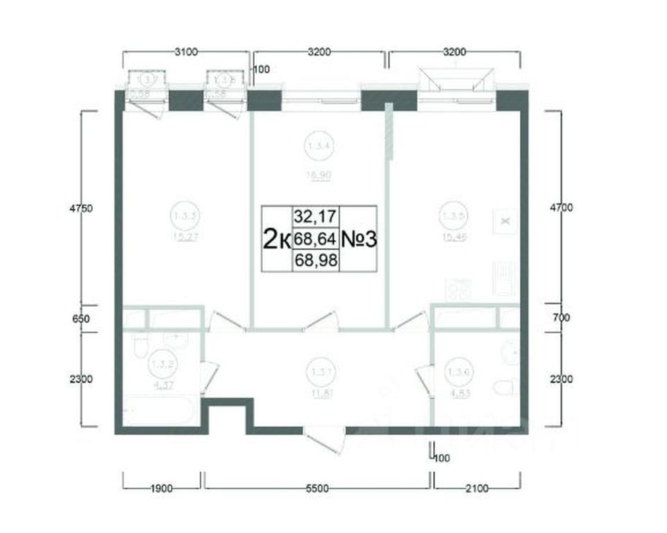 1-BD Apartment Sale, 68.98 sq. m. at Aviator-2, ulitsa Kurzenkova, 12, Naro-Fominsk, Moscow Region, Russia #2 1-BD Apartment Sale, 68.98 sq. m. at Aviator-2, ulitsa Kurzenkova, 12, Naro-Fominsk, Moscow Region, Russia #2