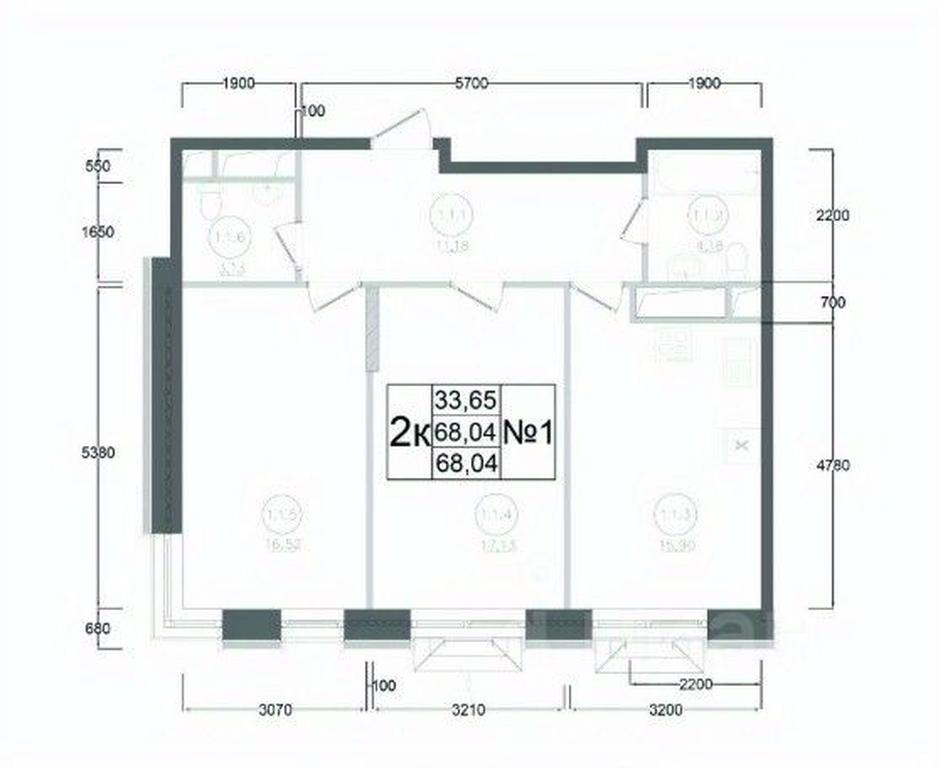 1-BD Apartment Sale, 68.04 sq. m. at Aviator-2, ulitsa Kurzenkova, 12, Naro-Fominsk, Moscow Region, Russia #2