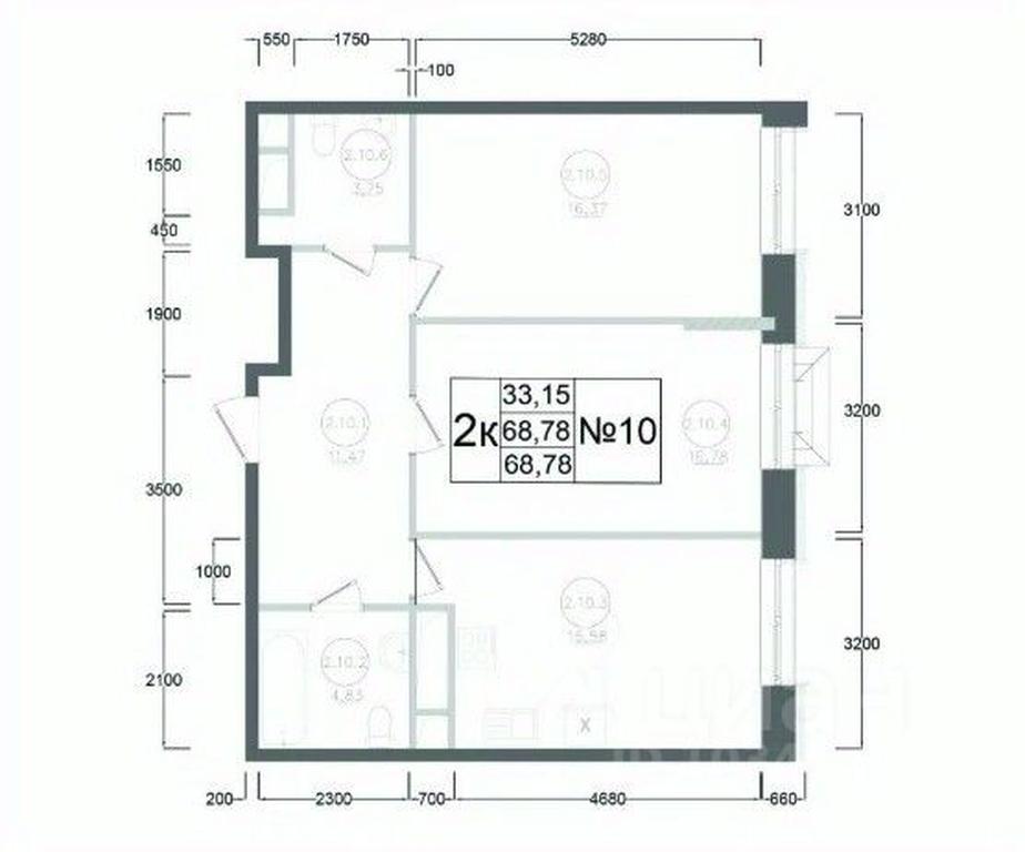 1-BD Apartment Sale, 68.78 sq. m. at Aviator-2, ulitsa Kurzenkova, 12, Naro-Fominsk, Moscow Region, Russia #2