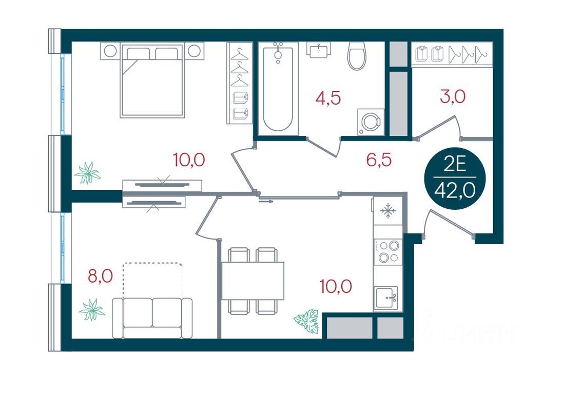 1-BD Apartment Sale, 42 sq. m. at RUSICh-Kantemirovskiy, Kavkazsky Boulevard, Moscow, Russia #1 1-BD Apartment Sale, 42 sq. m. at RUSICh-Kantemirovskiy, Kavkazsky Boulevard, Moscow, Russia #1