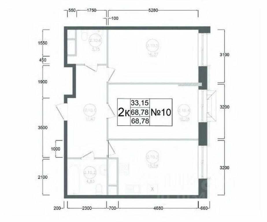 1-BD Apartment Sale, 68.78 sq. m. at Aviator-2, ulitsa Kurzenkova, 12, Naro-Fominsk, Moscow Region, Russia #2