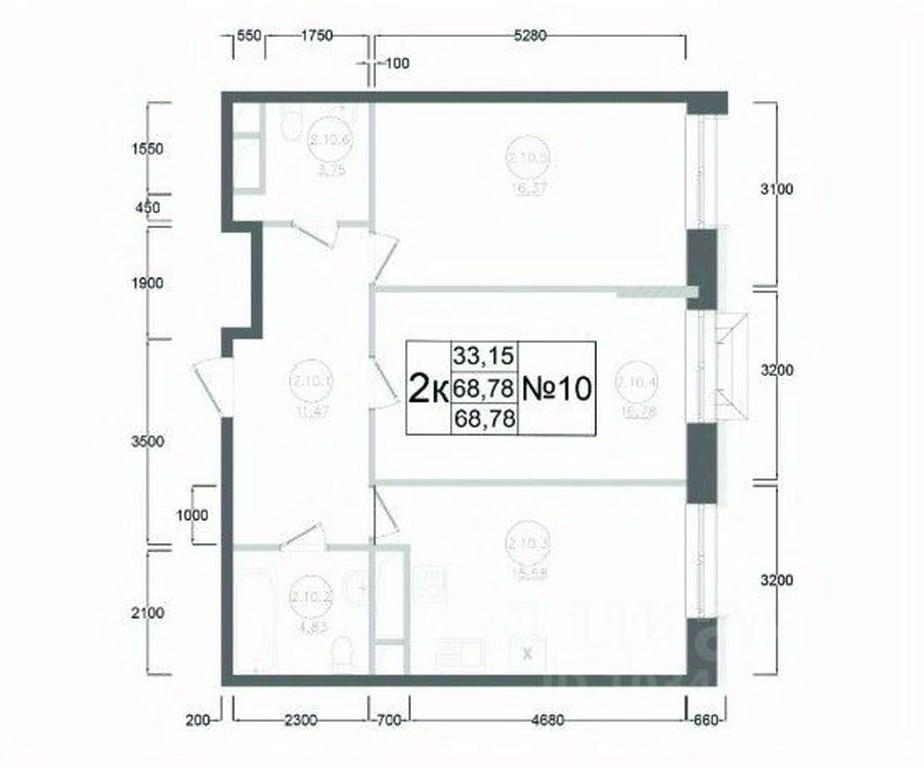 1-BD Apartment Sale, 68.78平方米 at Aviator-2, ulitsa Kurzenkova, 12, Naro-Fominsk, Moscow Region, Russia #2