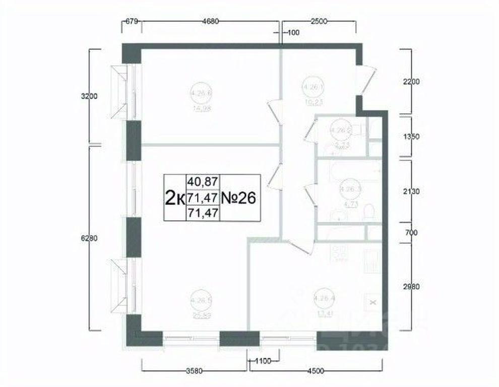1-BD Apartment Sale, 71.47 sq. m. at Aviator-2, ulitsa Kurzenkova, 12, Naro-Fominsk, Moscow Region, Russia #2