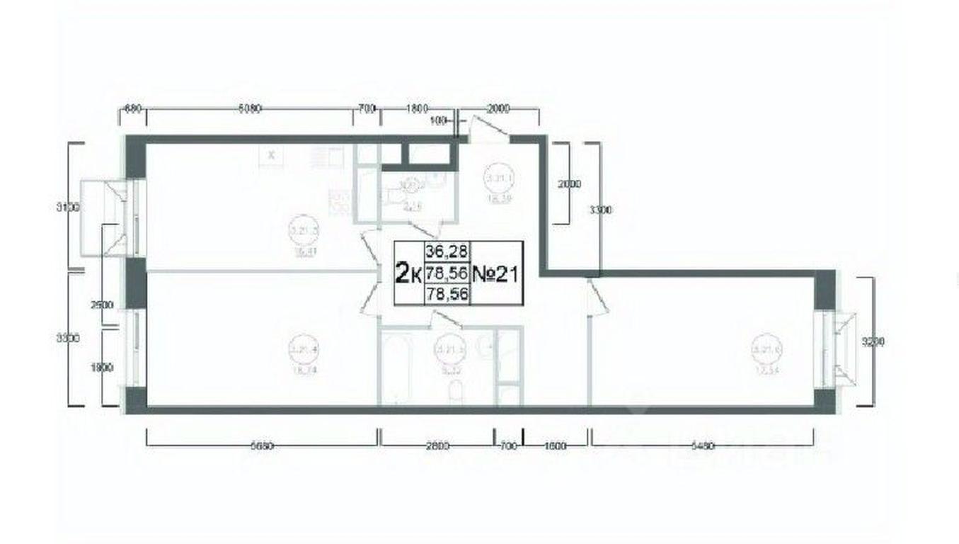 1-BD Apartment Sale, 78.56 sq. m. at Aviator-2, ulitsa Kurzenkova, 12, Naro-Fominsk, Moscow Region, Russia #2