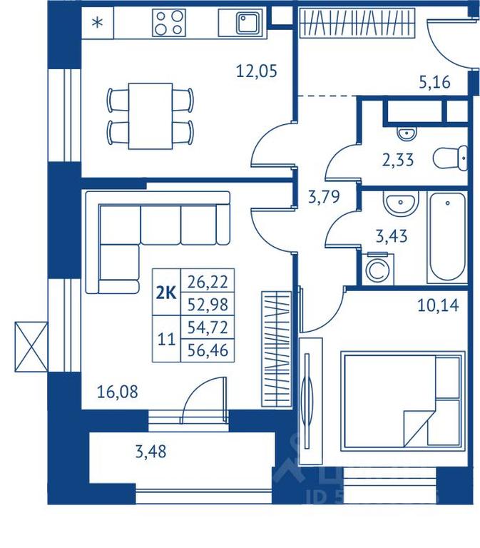 1-BD Apartment Sale, 52.98平方米 at POKOLENIE PERVYKh, Novyye Podlipki Microdistrict, Korolyov, Moscow Region, Russia #1 1-BD Apartment Sale, 52.98平方米 at POKOLENIE PERVYKh, Novyye Podlipki Microdistrict, Korolyov, Moscow Region, Russia #1