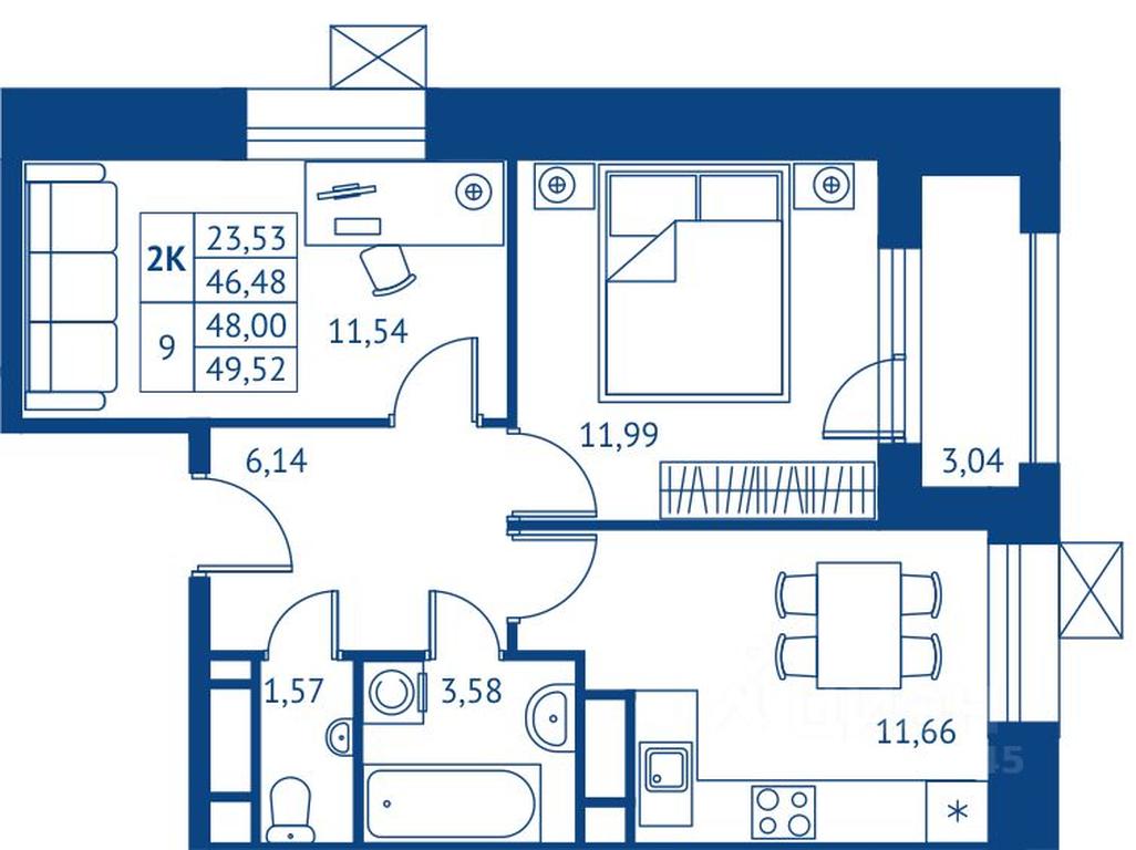 1-BD Apartment Sale, 46.48平方米 at POKOLENIE PERVYKh, Novyye Podlipki Microdistrict, Korolyov, Moscow Region, Russia #1 1-BD Apartment Sale, 46.48平方米 at POKOLENIE PERVYKh, Novyye Podlipki Microdistrict, Korolyov, Moscow Region, Russia #1