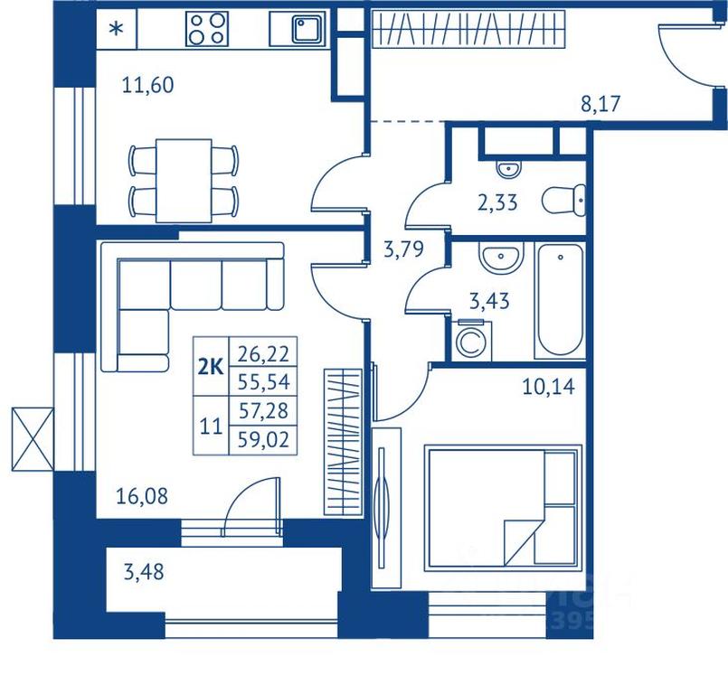 1-BD Apartment Sale, 55.54平方米 at POKOLENIE PERVYKh, Novyye Podlipki Microdistrict, Korolyov, Moscow Region, Russia #1 1-BD Apartment Sale, 55.54平方米 at POKOLENIE PERVYKh, Novyye Podlipki Microdistrict, Korolyov, Moscow Region, Russia #1